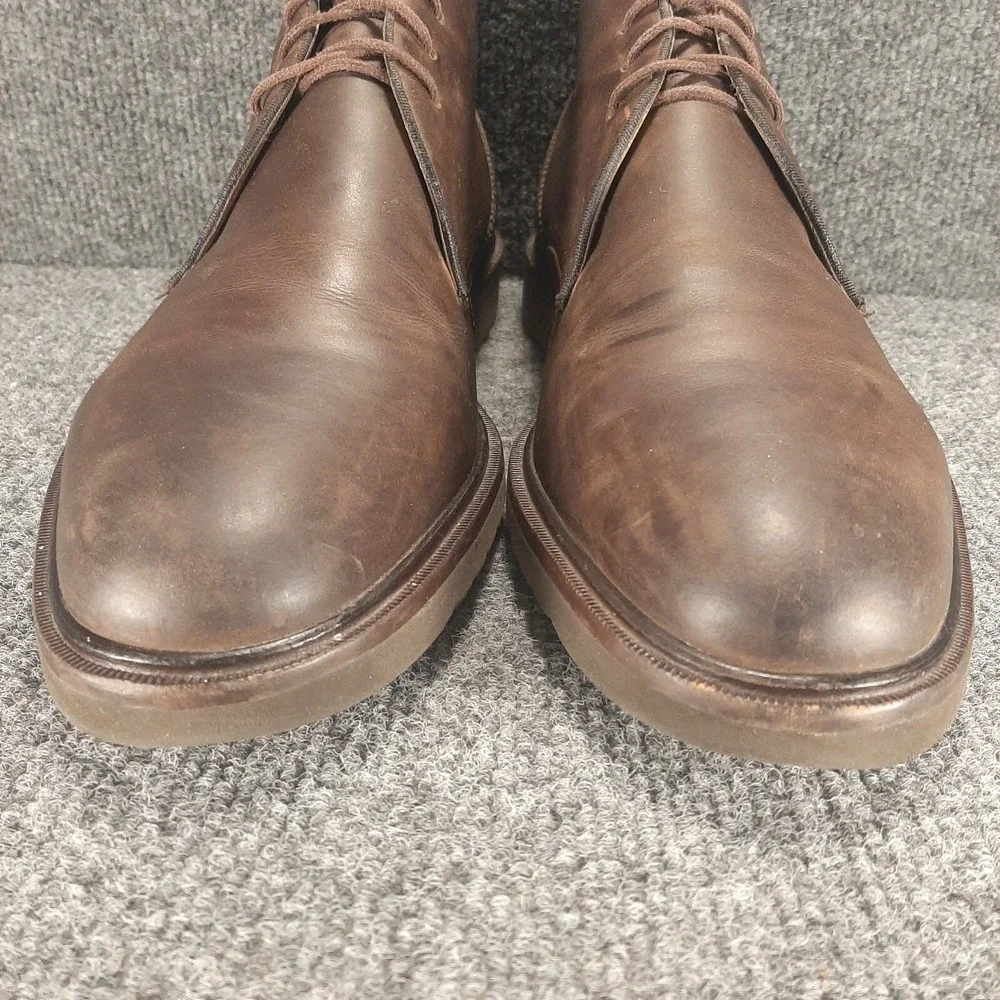 Florsheim Men's Chukka Ankle Boots Brown 100% Leather Tie Top 10-10.5 D READ